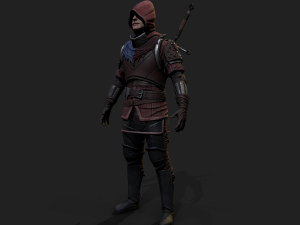 Mercenary warrior Low-poly 3D Model