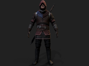 Mercenary warrior Low-poly 3D Model