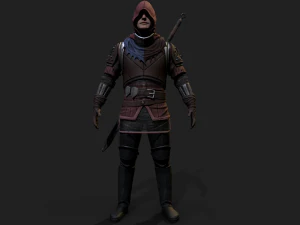 Mercenary warrior Low-poly 3D Model