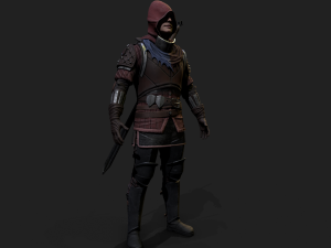 Mercenary warrior Low-poly 3D Model