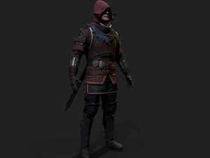Mercenary warrior Low-poly 3D Model