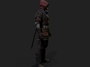 Mercenary warrior Low-poly 3D Model