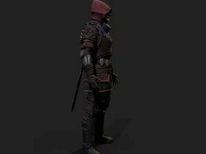 Mercenary warrior Low-poly 3D Model