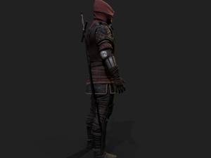 Mercenary warrior Low-poly 3D Model