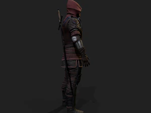 Mercenary warrior Low-poly 3D Model