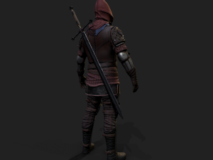 Mercenary warrior Low-poly 3D Model