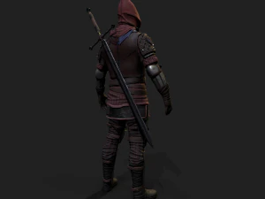 Mercenary warrior Low-poly 3D Model