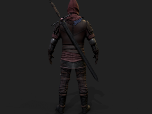 Mercenary warrior Low-poly 3D Model