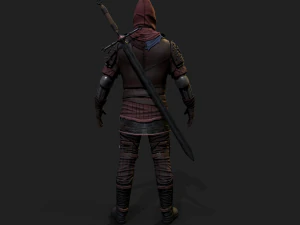 Mercenary warrior Low-poly 3D Model