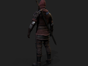 Mercenary warrior Low-poly 3D Model
