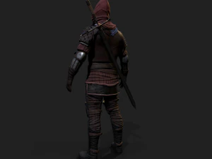 Mercenary warrior Low-poly 3D Model
