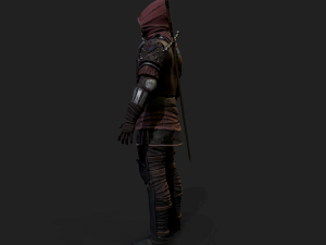 Mercenary warrior Low-poly 3D Model
