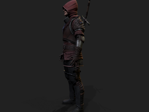 Mercenary warrior Low-poly 3D Model