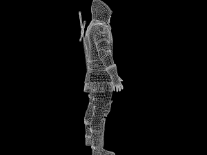 Mercenary warrior Low-poly 3D Model