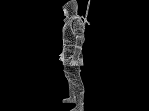 Mercenary warrior Low-poly 3D Model