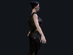 Cyberpunk Mercenary Low-poly 3D Model