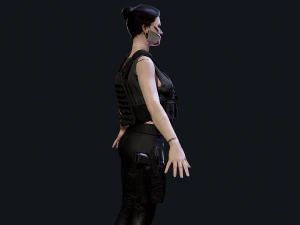 Mercen&aacute;rio Cyberpunk Low-poly Modelo 3D