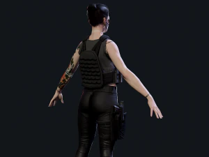 Mercen&aacute;rio Cyberpunk Low-poly Modelo 3D