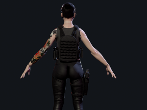 Cyberpunk Mercenary Low-poly 3D Model