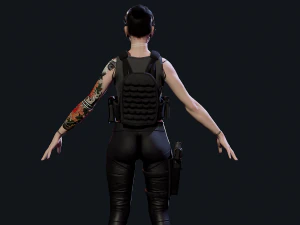 Mercen&aacute;rio Cyberpunk Low-poly Modelo 3D