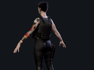 Cyberpunk Mercenary Low-poly 3D Model