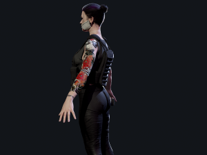 Cyberpunk Mercenary Low-poly 3D Model