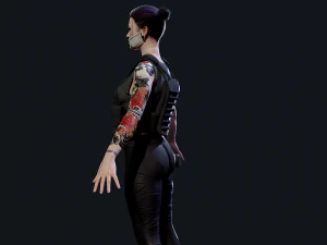 Mercen&aacute;rio Cyberpunk Low-poly Modelo 3D