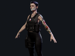 Cyberpunk Mercenary Low-poly 3D Model