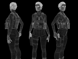 Cyberpunk Mercenary Low-poly 3D Model