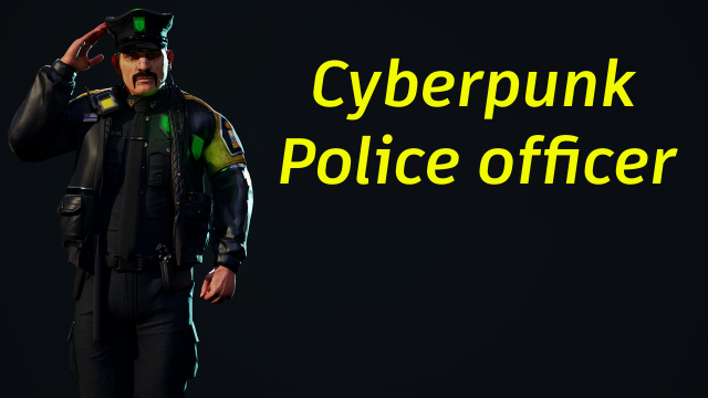 Cyberpunk Police officer Modèle 3D .c4d .max .obj .3ds .fbx .stl .blend 