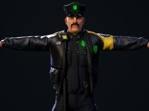 Cyberpunk Police officer Modèle 3D