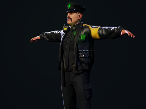 Cyberpunk Police officer Modèle 3D