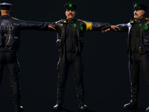 Cyberpunk Police officer Modèle 3D