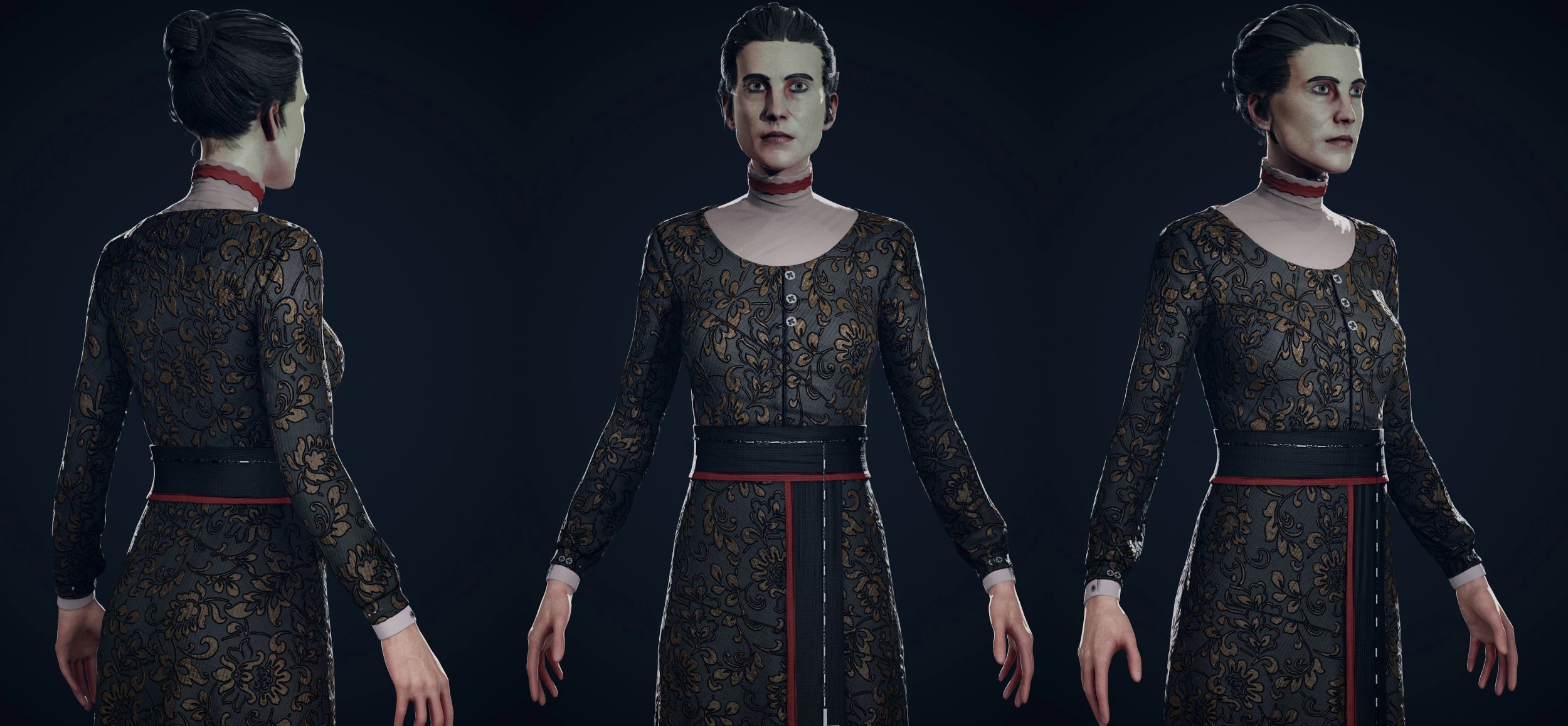 Victorian woman 3D Model .c4d .max .obj .3ds .fbx .stl .blend 