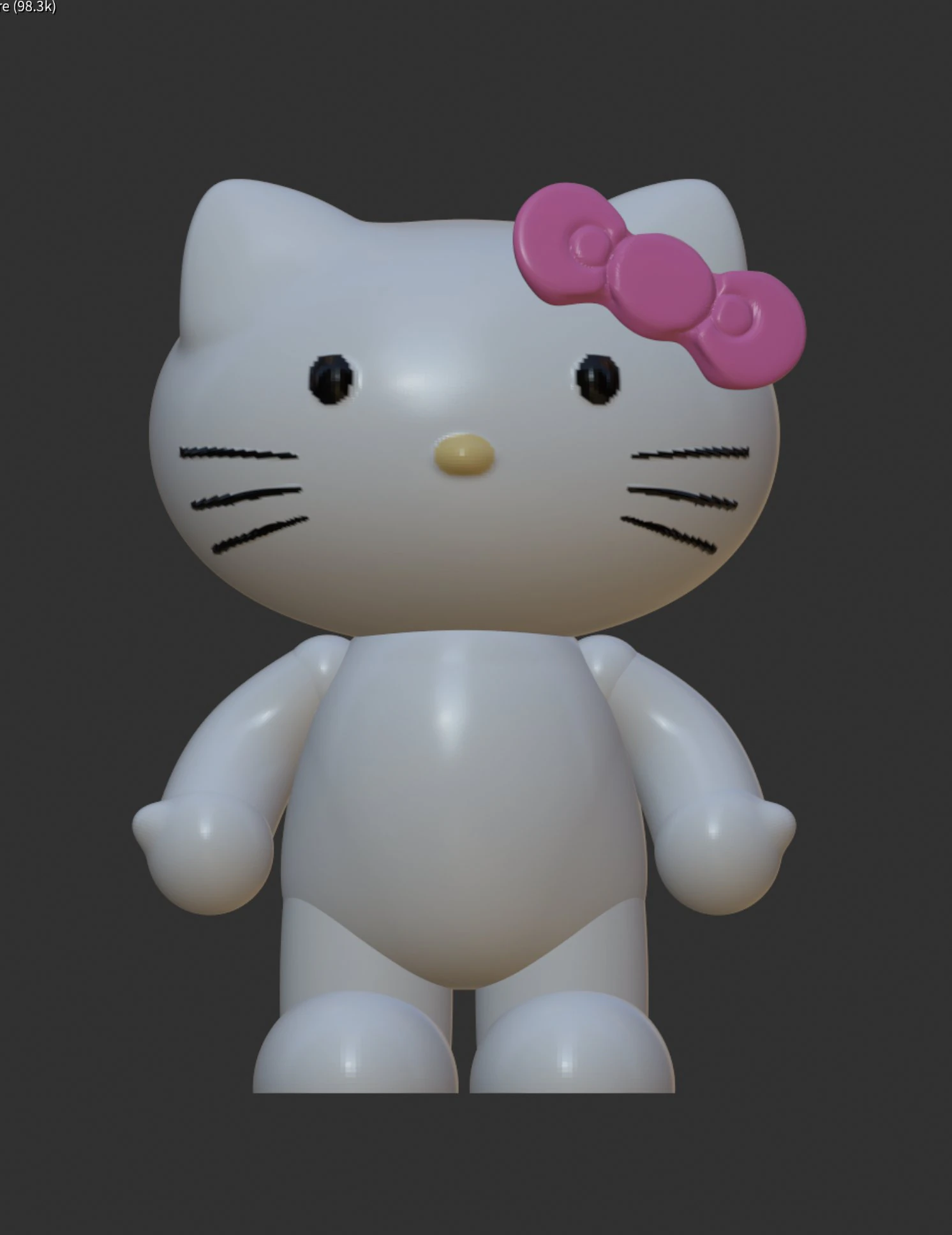 Hello Kitty 3D Print Model .c4d .max .obj .3ds .fbx .stl .blend