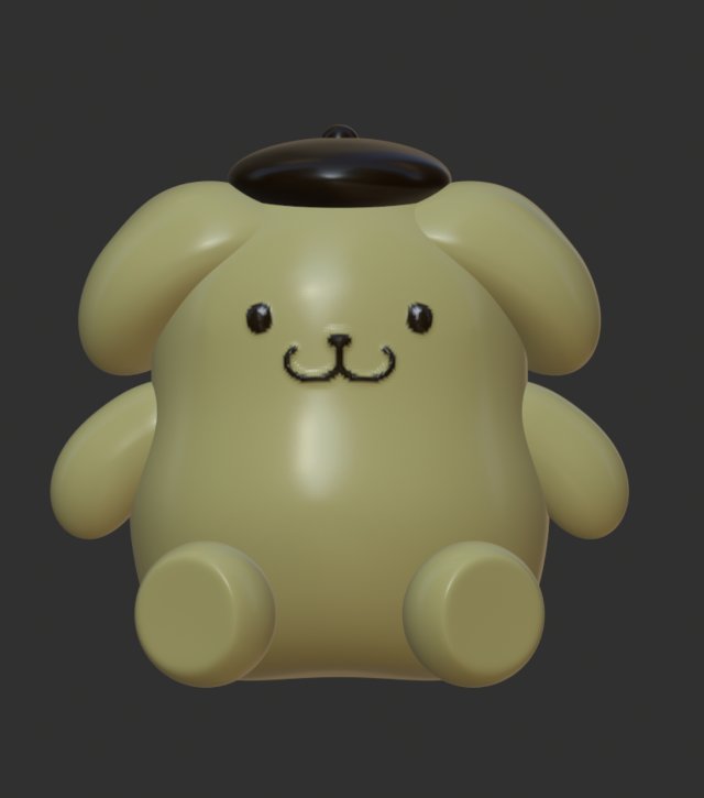 Pompompurin in hat Modelo de Impressão 3D .c4d .max .obj .3ds .fbx .stl .blend 