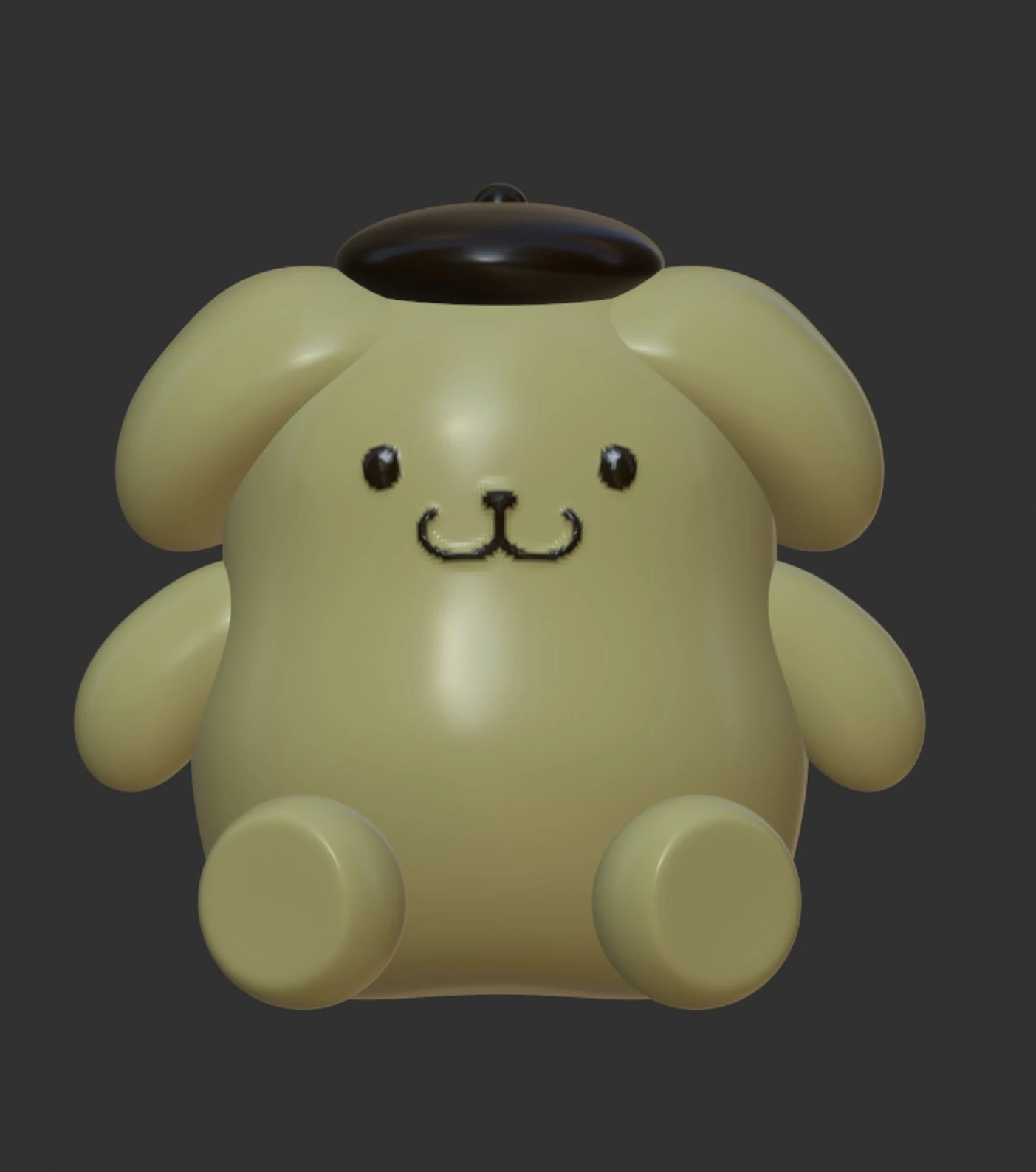 Pompompurin mit Hut 3D Druckmodell .c4d .max .obj .3ds .fbx .stl .blend 