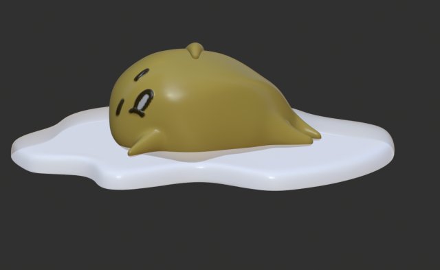 Lazy Egg Modello di stampa 3D .c4d .max .obj .3ds .fbx .stl .blend 