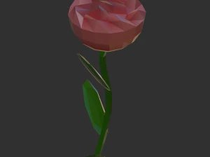 Lowpolygonal rose 3D Model