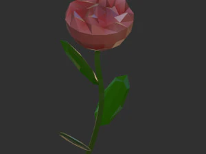 Низкополигональная роза 3D Модель