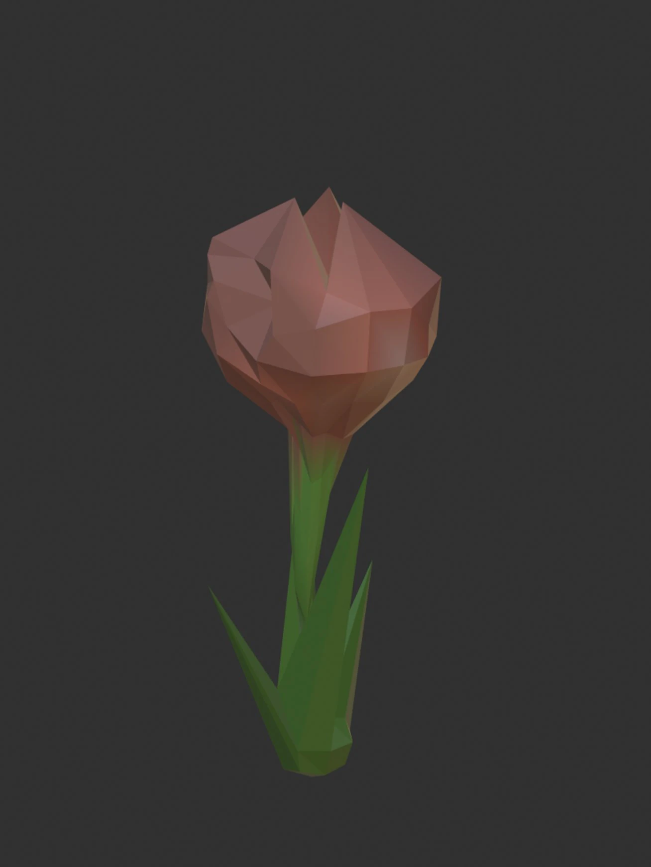 D&uuml;ş&uuml;k poligonal lale 3D Model .c4d .max .obj .3ds .fbx .stl .blend 