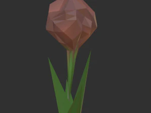 D&uuml;ş&uuml;k poligonal lale 3D Model