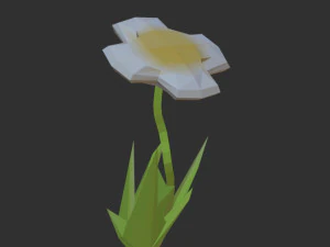 Camomila baixa poligonal Modelo 3D