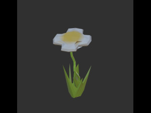 Lowpolygonal camomile 3D Model