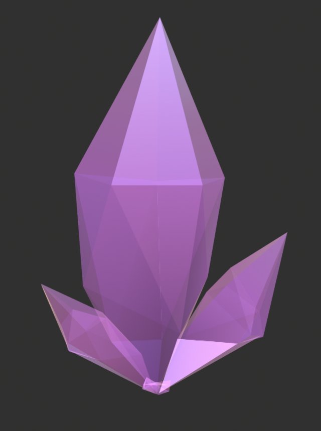Lowpolygonal amethyst Model 3D .c4d .max .obj .3ds .fbx .stl .blend 