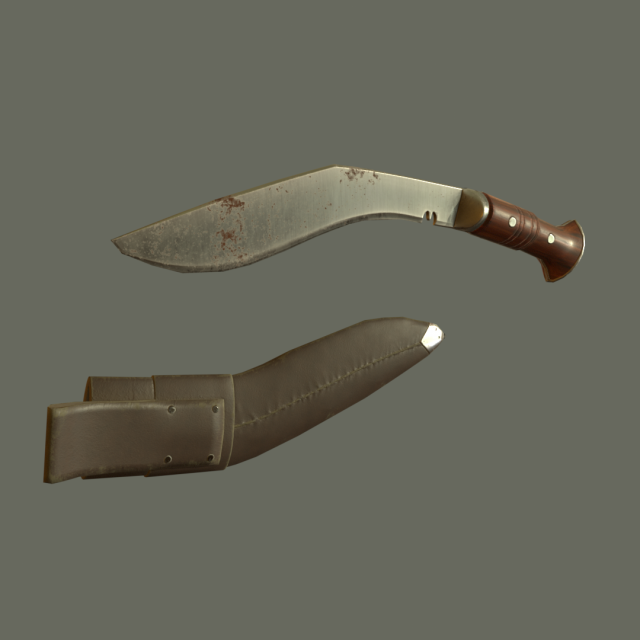 Kukri 3Dモデル .c4d .max .obj .3ds .fbx .stl .blend 