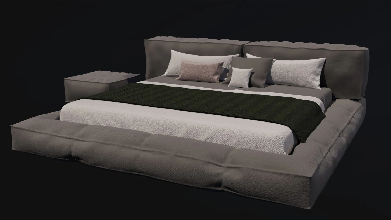 Soft jersey bed 2600x2500 3D Model .c4d .max .obj .3ds .fbx .stl .blend 