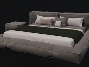 Кровать из мягкого трикотажа 2600х2500 3D Модель