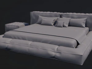 Soft jersey bed 2600x2500 3D Model