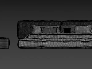 Soft jersey bed 2600x2500 3D Model